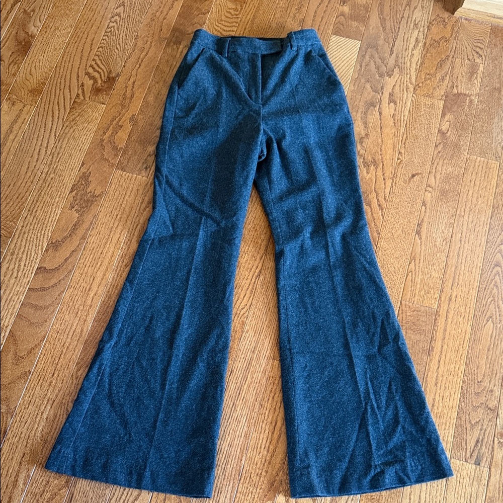 Express gray super wide leg wool pants